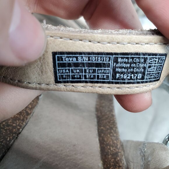 Teva Shoes Womens Size 6 Tan Leather Ysidro Wedge Sandals - Picture 4 of 11